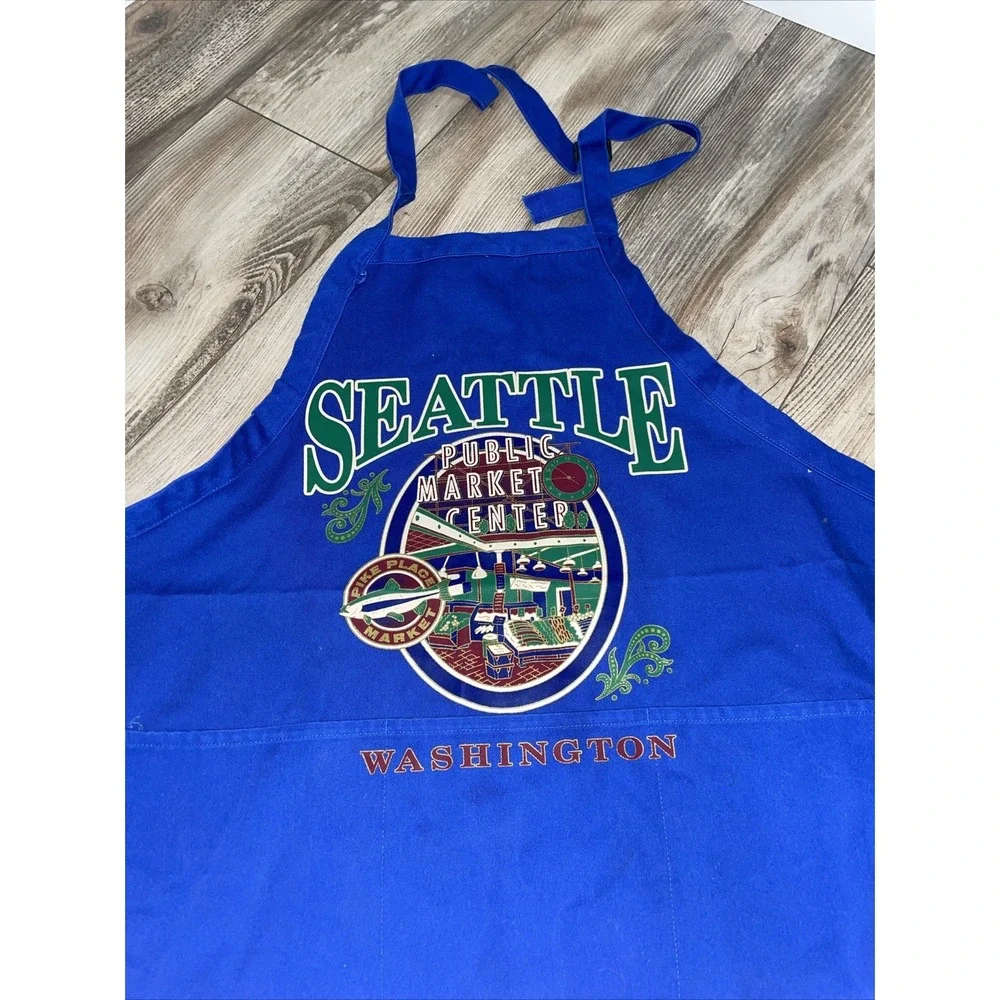 Vintage Public Market Seattle, WA. Apron Purple Made‎ In U.S.A.